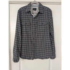 Marmot Plaid Button Up Shirt men's size medium gray‎ Fairfax flannel outdoor